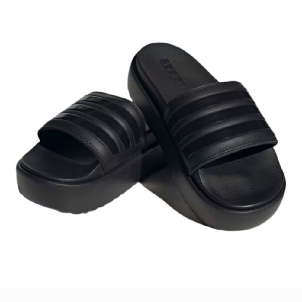 Adidas ADILETTE PLATFORM SLIDES in core black